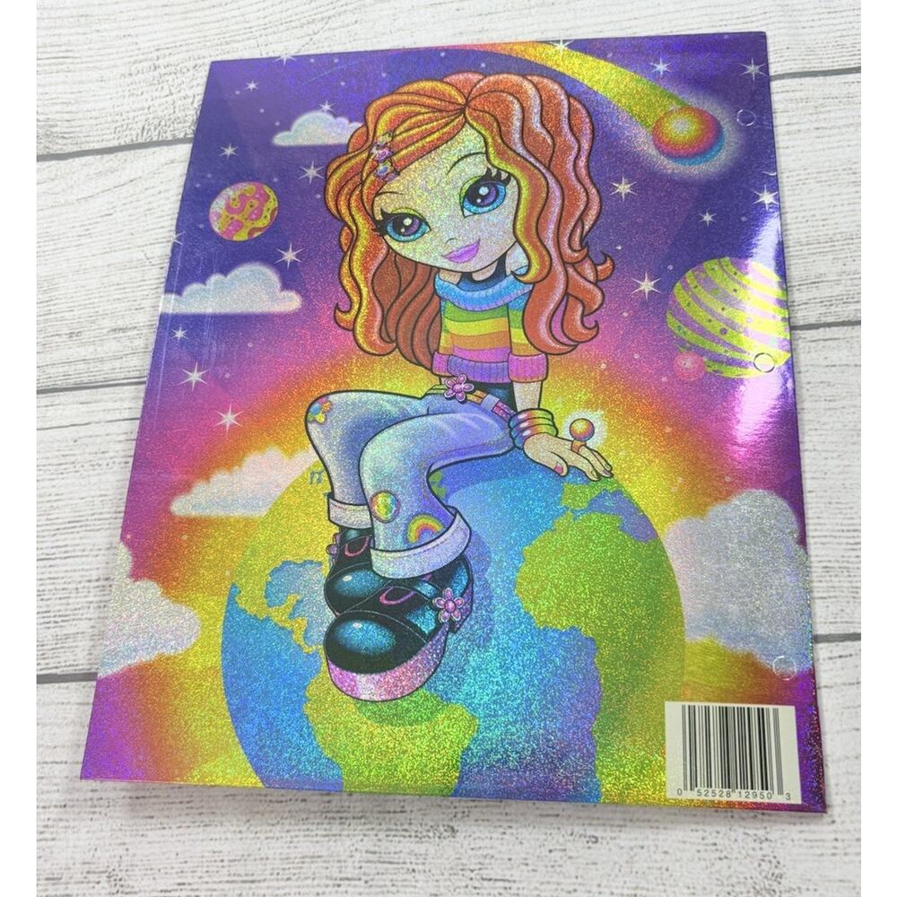 Lisa Frank Pocket Folder Glitter Terra Linda Planets Outer Space NEW & UNPUNCHED - Picture 3 of 3